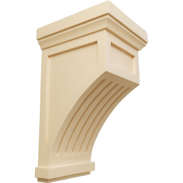 Ekena Millwork 7"W x 7 1/2"D x 13"H Fluted Mission Corbel, Maple COR07X07X13FLMA - main